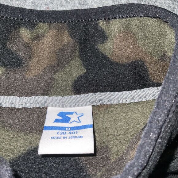 Sweater Mens  M Green Black Camo 1/4 Zip Pull Over Outdoors Sweatshirt Casual - Picture 2 of 10